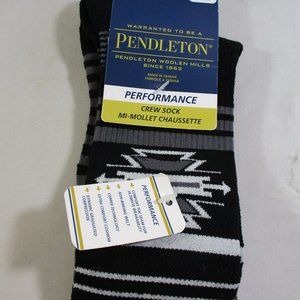 NWT Pendleton Black Aztec Wool Blend Crew Socks